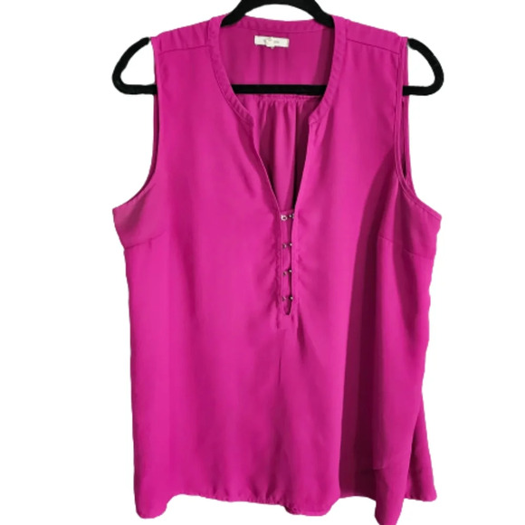 Maurices Hot Pink Sleeveless Blouse - Picture 1 of 9